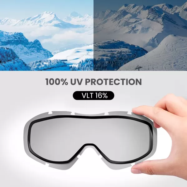 OutdoorMaster OTG Ski Goggles  Over Glasses SkiSnowboard Goggles for Men Women amp Youth  100 UV ProtectionA3blackframe Revobluelens Vlt16