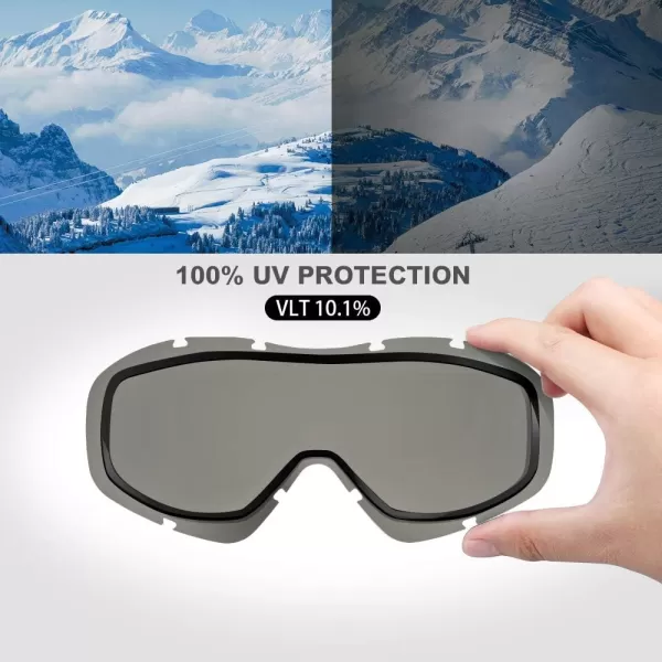 OutdoorMaster OTG Ski Goggles  Over Glasses SkiSnowboard Goggles for Men Women amp Youth  100 UV ProtectionA3vlt 115