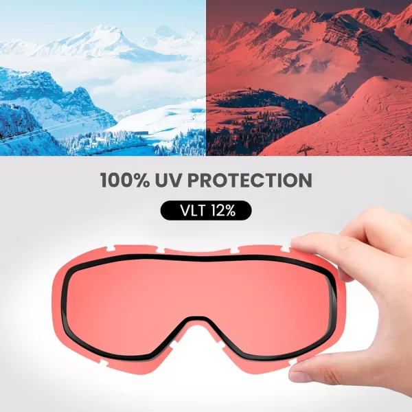 OutdoorMaster OTG Ski Goggles  Over Glasses SkiSnowboard Goggles for Men Women amp Youth  100 UV ProtectionA3vlt 12