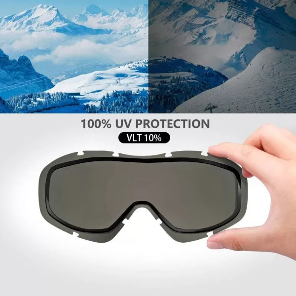 OutdoorMaster OTG Ski Goggles  Over Glasses SkiSnowboard Goggles for Men Women amp Youth  100 UV ProtectionVlt 12