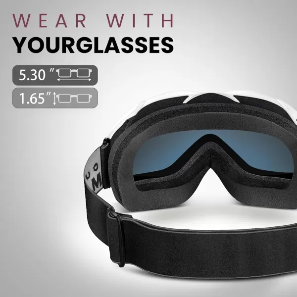 OutdoorMaster OTG Ski Goggles  Over Glasses SkiSnowboard Goggles for Men Women amp Youth  100 UV ProtectionVlt 142