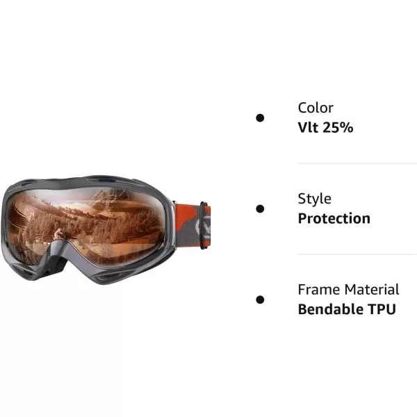 OutdoorMaster OTG Ski Goggles  Over Glasses SkiSnowboard Goggles for Men Women amp Youth  100 UV ProtectionVlt 25