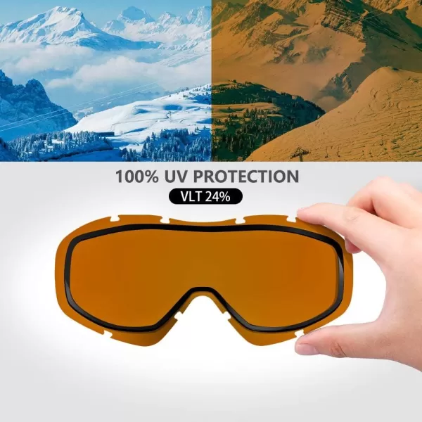 OutdoorMaster OTG Ski Goggles  Over Glasses SkiSnowboard Goggles for Men Women amp Youth  100 UV ProtectionVlt 25