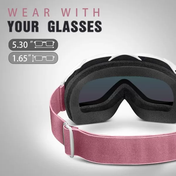 OutdoorMaster OTG Ski Goggles  Over Glasses SkiSnowboard Goggles for Men Women amp Youth  100 UV ProtectionVlt 45