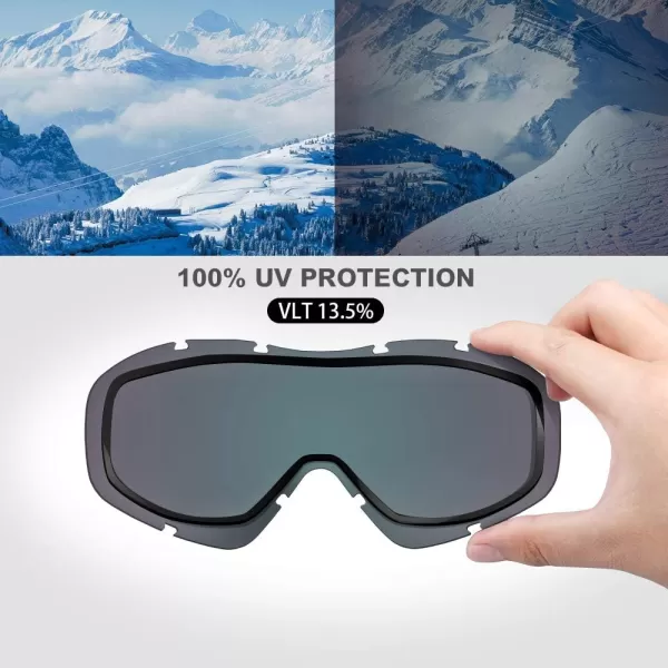 OutdoorMaster OTG Ski Goggles  Over Glasses SkiSnowboard Goggles for Men Women amp Youth  100 UV ProtectionVlt 45