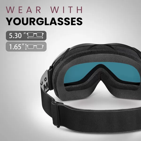 OutdoorMaster OTG Ski Goggles  Over Glasses SkiSnowboard Goggles for Men Women amp Youth  100 UV ProtectionVlt 60