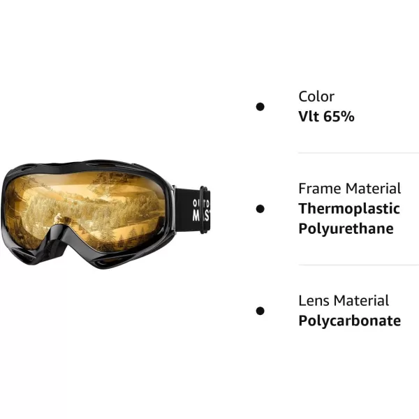 OutdoorMaster OTG Ski Goggles  Over Glasses SkiSnowboard Goggles for Men Women amp Youth  100 UV ProtectionVlt 65