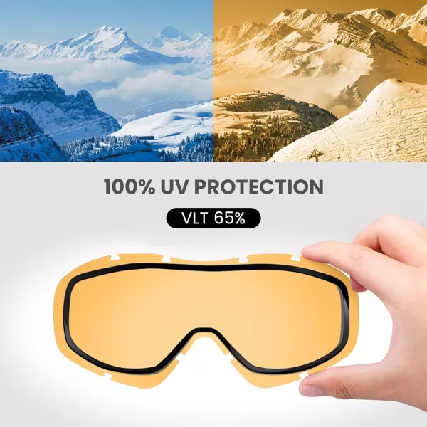 OutdoorMaster OTG Ski Goggles  Over Glasses SkiSnowboard Goggles for Men Women amp Youth  100 UV ProtectionVlt 65