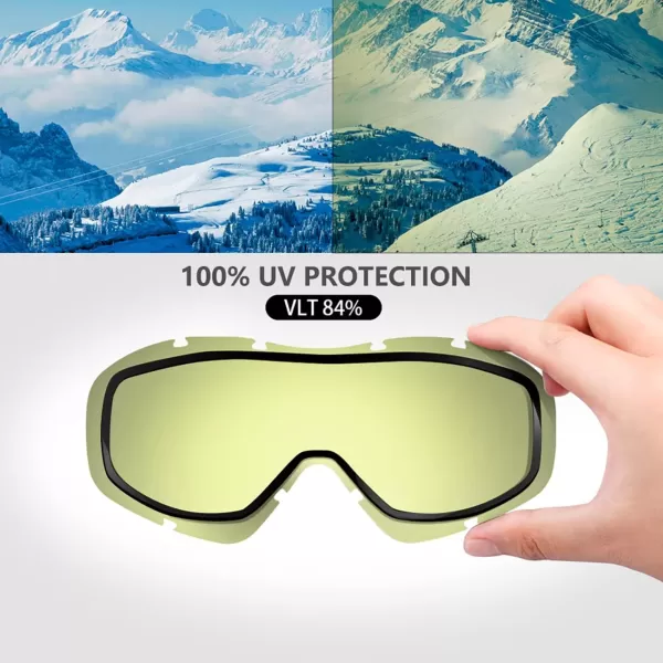 OutdoorMaster OTG Ski Goggles  Over Glasses SkiSnowboard Goggles for Men Women amp Youth  100 UV ProtectionVlt 84