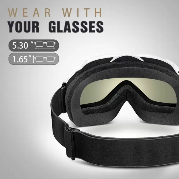 OutdoorMaster OTG Ski Goggles  Over Glasses SkiSnowboard Goggles for Men Women amp Youth  100 UV ProtectionVlt 84