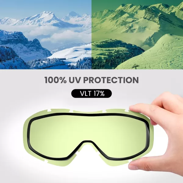 OutdoorMaster OTG Ski Goggles  Over Glasses SkiSnowboard Goggles for Men Women amp Youth  100 UV ProtectionWhiteframe Revopurplelens Vlt 17
