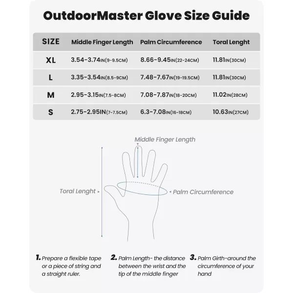 OutdoorMaster Ski Gloves for Men Women3Finger Snow Gloves Full Palm Touchscreen Snowboard Glove Adult Winter Snow Mittens for Skiing Snowboarding and MountaineeringBlack