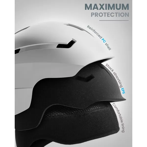 OutdoorMaster Ski Helmet SetSnowboard Helmet with Goggles for Adults  Durable PC Shell Protective EPS Foam amp 12 Cooling Vents Snow Helmets for Men Women amp YouthMatte White