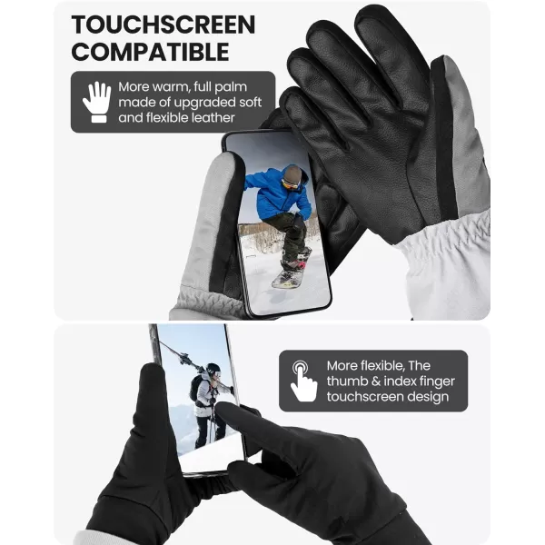 OutdoorMaster Ski amp Snow Gloves Winter Waterproof Thermal Gloves for Adult Men amp Women Winter Sports Skiing SnowboardingSilver