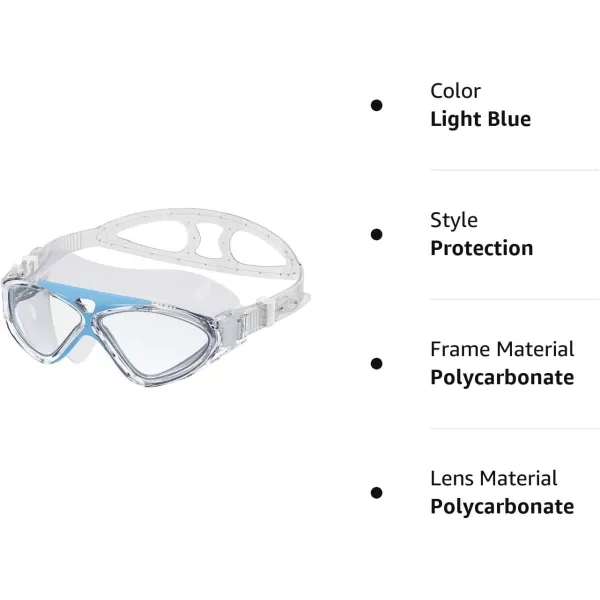 OutdoorMaster Swim Mask  Wide View Swimming Mask amp Goggles AntiFog WaterproofLight Blue