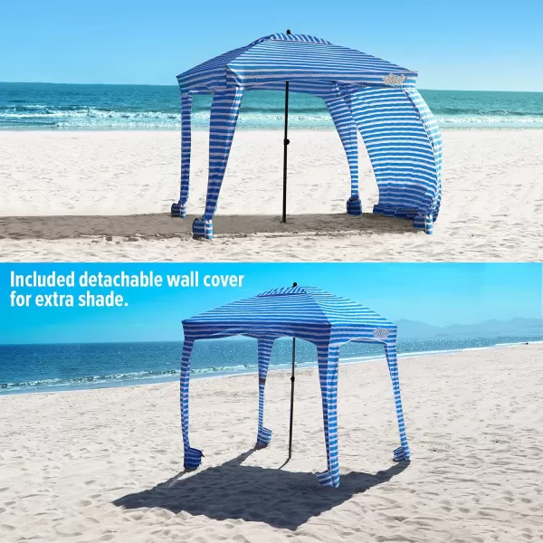 Qipi Beach Cabana  Easy to Set Up Canopy Waterproof Portable 6 x 6 Beach Shelter Included Side Wall Shade with UPF 50 UV Protection Ultimate Sun Umbrella  for Kids Family amp FriendsSiesta Beach