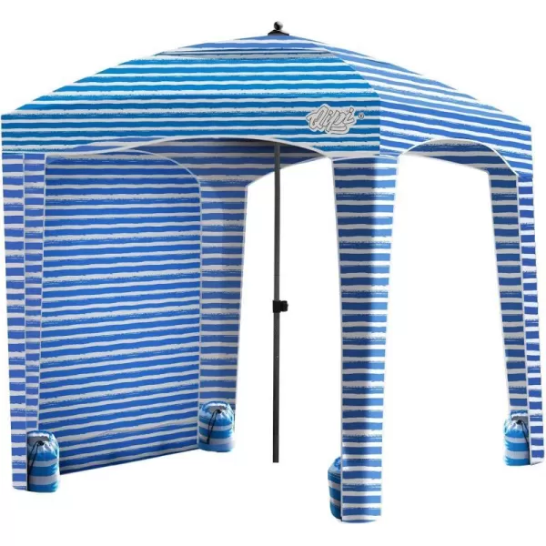 Beach Cabana  Easy to Set Up Canopy Waterproof Portable 6 x 6 Beach Shelter Included Side Wall Shade with UPF 50 UV Protection for Kids Family  FriendsSiesta Beach