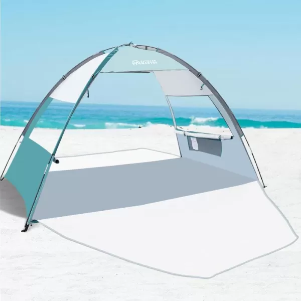 OutdoorMaster Beach Tent for 3 Person with 2 Doors Easy Setup Sun Shade Shelter Portable Beach Shade Sun Canopy with UPF 50 UV Protection Extendable Floor with Carrying Bag  Cancun SeashoreCancun Seashore