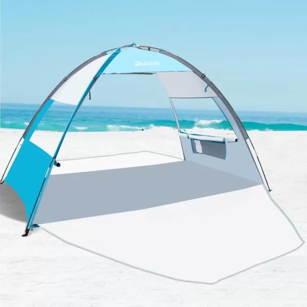 OutdoorMaster Beach Tent for 3 Person with 2 Doors Easy Setup Sun Shade Shelter Portable Beach Shade Sun Canopy with UPF 50 UV Protection Extendable Floor with Carrying Bag  Cancun SeashoreOcracoke Coast