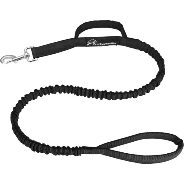 OutdoorMaster Bungee Dog Leash Heavy Duty Dog Leash with Shock Absorption 2 Padded Handles Training Leash Improved Dog Safety and Comfort Tan 4 FTMAX49 Black