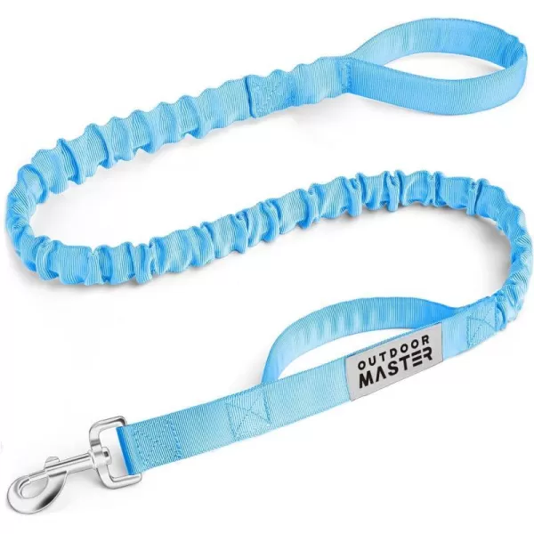 OutdoorMaster Bungee Dog Leash Heavy Duty Dog Leash with Shock Absorption 2 Padded Handles Training Leash Improved Dog Safety and Comfort Tan 4 FTMAX49 Blue