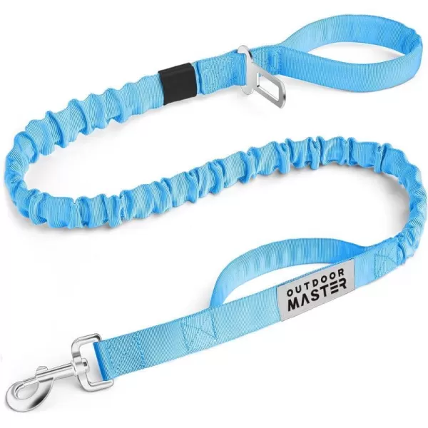 OutdoorMaster Bungee Dog Leash Heavy Duty Dog Leash with Shock Absorption 2 Padded Handles Training Leash Improved Dog Safety and Comfort Tan 4 FTMAX49Upgraded Blue