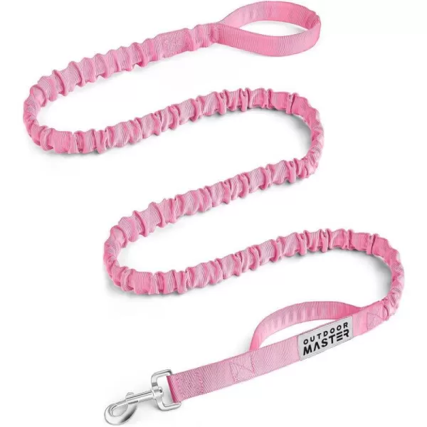 OutdoorMaster Bungee Dog Leash Heavy Duty Dog Leash with Shock Absorption 2 Padded Handles Training Leash Improved Dog Safety and Comfort Tan 4 FTMAX67 Pink