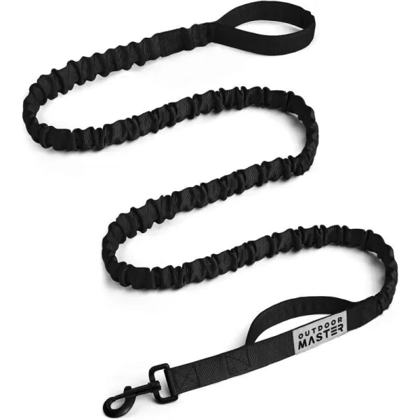 OutdoorMaster Bungee Dog Leash Heavy Duty Dog Leash with Shock Absorption 2 Padded Handles Training Leash Improved Dog Safety and Comfort Tan 4 FTMAX67 Black