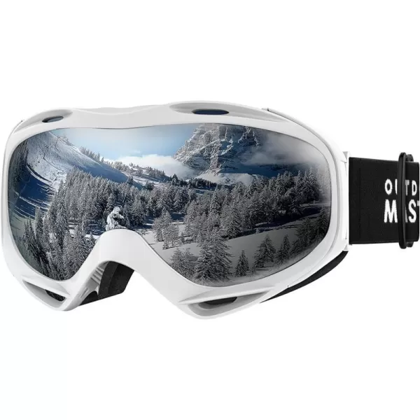 OutdoorMaster OTG Ski Goggles  Over Glasses SkiSnowboard Goggles for Men Women amp Youth  100 UV ProtectionA1vlt 10 Mattewhite