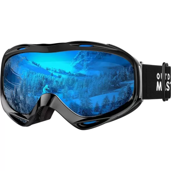 OutdoorMaster OTG Ski Goggles  Over Glasses SkiSnowboard Goggles for Men Women amp Youth  100 UV ProtectionA3blackframe Revobluelens Vlt16