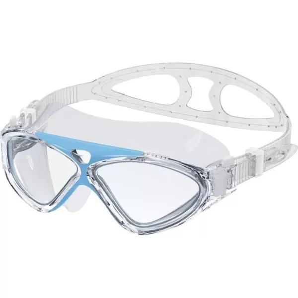 OutdoorMaster Swim Mask  Wide View Swimming Mask amp Goggles AntiFog WaterproofLight Blue