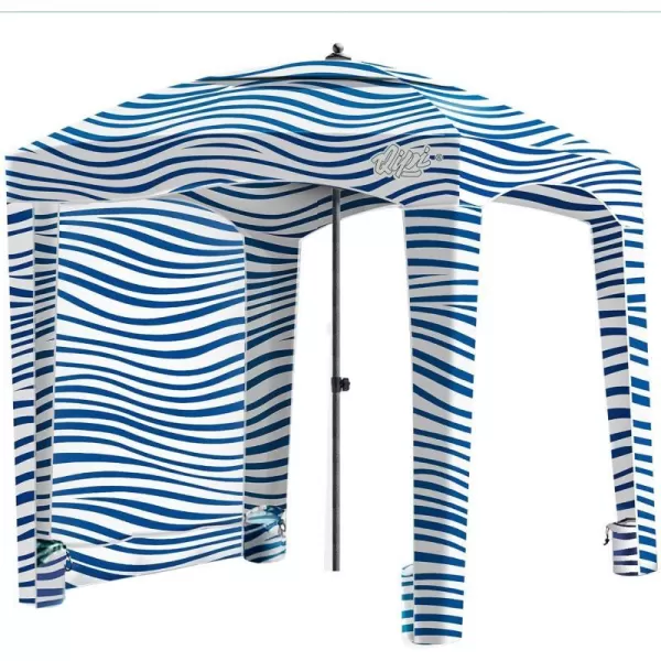 Qipi Beach Cabana  Easy to Set Up Canopy Waterproof Portable 6 x 6 Beach Shelter Included Side Wall Shade with UPF 50 UV Protection Ultimate Sun Umbrella  for Kids Family amp FriendsSilverthorne Wave