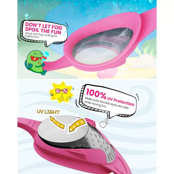 OutdoorMaster Kids Swim Goggles 2 Pack  Quick Adjustable Strap Swimming Goggles for Kids2 Packsilver Pink