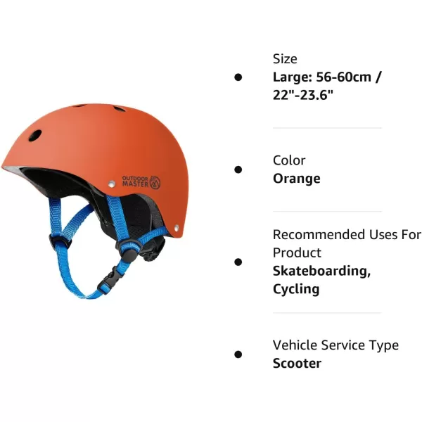 OutdoorMaster Youth  Kids Bike Helmet  Adjustable MultiSports Skateboard Helmet with Removable Liners for Balance Bike Toddler Scooter One Wheel HoverboardOrange