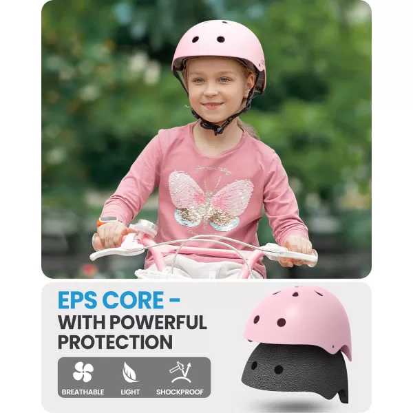 OutdoorMaster Youth  Kids Bike Helmet  Adjustable MultiSports Skateboard Helmet with Removable Liners for Balance Bike Toddler Scooter One Wheel HoverboardPink