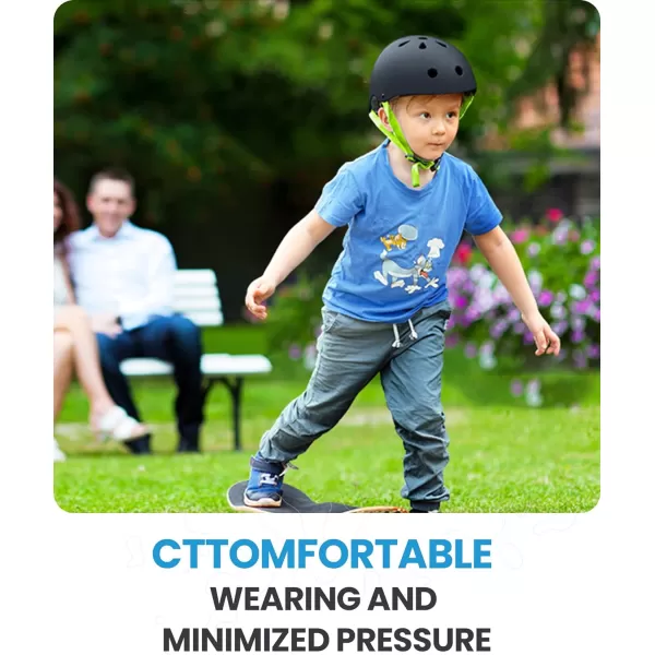 OutdoorMaster Youth  Kids Bike Helmet  Adjustable MultiSports Skateboard Helmet with Removable Liners for Balance Bike Toddler Scooter One Wheel HoverboardBlack Green