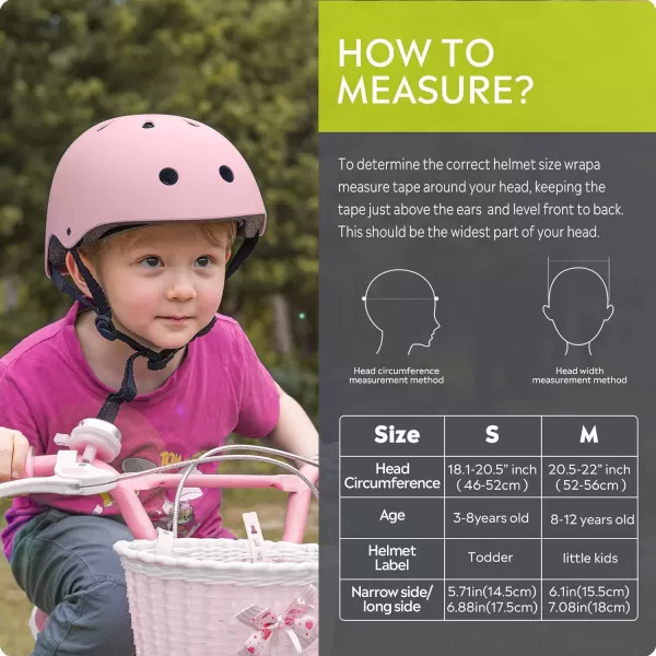 OutdoorMaster Youth  Kids Bike Helmet  Adjustable MultiSports Skateboard Helmet with Removable Liners for Balance Bike Toddler Scooter One Wheel HoverboardPink