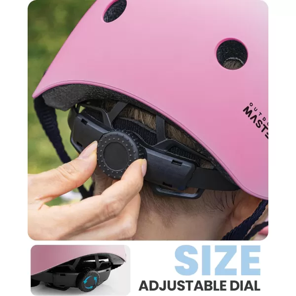 OutdoorMaster Youth  Kids Bike Helmet  Adjustable MultiSports Skateboard Helmet with Removable Liners for Balance Bike Toddler Scooter One Wheel HoverboardBlue Pink Shades