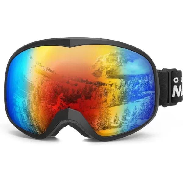 OutdoorMaster Owl Kids Ski Goggles OTG AntiFog Snowboard Goggles with 100 UV ProtectionBlack Framevlt 15 Revo Colorful