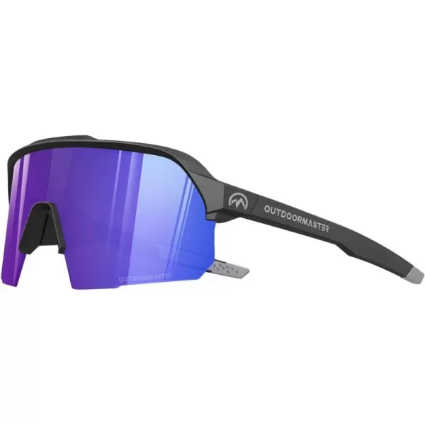 OutdoorMaster Hawk HD Sport Sunglasses Sport Cycling Glasses for Men Women Youth UV400 TR90 Sunglasses for Baseball RunningBlackframe Bluelen Vlt18