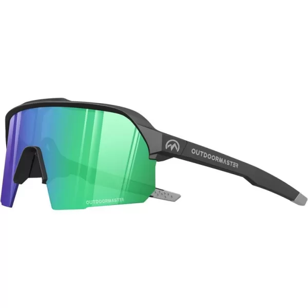 OutdoorMaster Hawk HD Sport Sunglasses Sport Cycling Glasses for Men Women Youth UV400 TR90 Sunglasses for Baseball RunningBlackframe Greenlen Vlt11