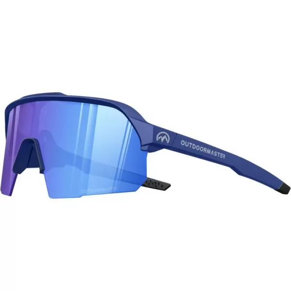 OutdoorMaster Hawk HD Sport Sunglasses Sport Cycling Glasses for Men Women Youth UV400 TR90 Sunglasses for Baseball RunningBlueframe Bluelen Vlt18