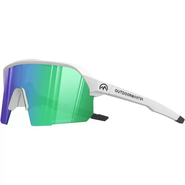 OutdoorMaster Hawk HD Sport Sunglasses Sport Cycling Glasses for Men Women Youth UV400 TR90 Sunglasses for Baseball RunningLightgeryframe Greenlen Vlt11