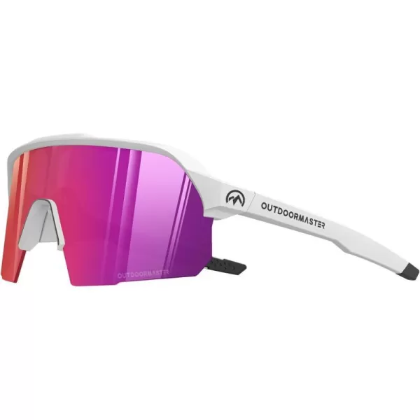 OutdoorMaster Hawk HD Sport Sunglasses Sport Cycling Glasses for Men Women Youth UV400 TR90 Sunglasses for Baseball RunningLightgeryframe Purplelen Vlt18