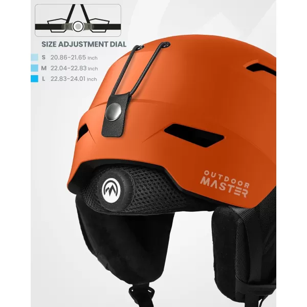 OutdoorMaster Deer Ski HelmetSnowboard Helmet for Adults  Durable PC Shell Protective EPS Foam amp 12 Cooling Vents Snow Helmets for Men Women amp YouthMatte Orange