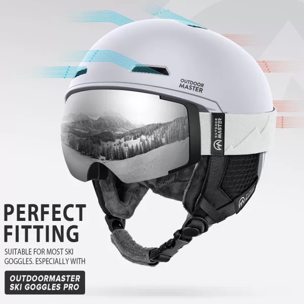 OutdoorMaster Diamond MIPS Ski Helmet  Snow Sport Helmet Snowboard Helmet for Men Women amp YouthPure White