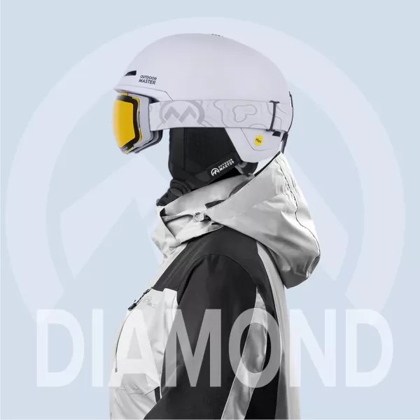 OutdoorMaster Diamond MIPS Ski Helmet  Snow Sport Helmet Snowboard Helmet for Men Women amp YouthPure White