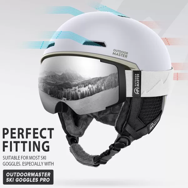 OutdoorMaster Diamond MIPS Ski Helmet  Snow Sport Helmet Snowboard Helmet for Men Women amp YouthWhite Beige