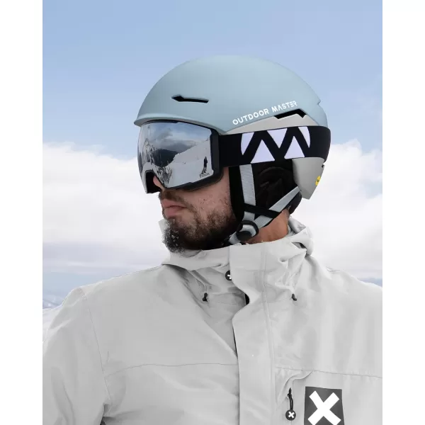 OutdoorMaster ELK MIPS Ski Helmet  Snow Sport Helmet Snowboard Helmet for Men Women amp YouthCyan White