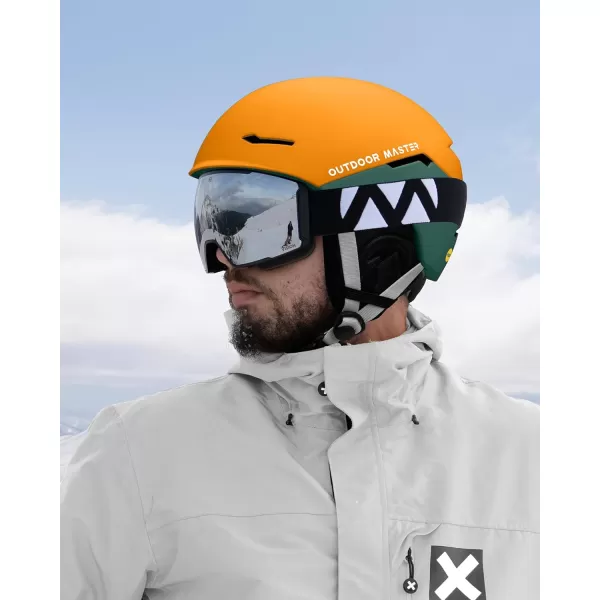 OutdoorMaster ELK MIPS Ski Helmet  Snow Sport Helmet Snowboard Helmet for Men Women amp YouthEnergy Orange